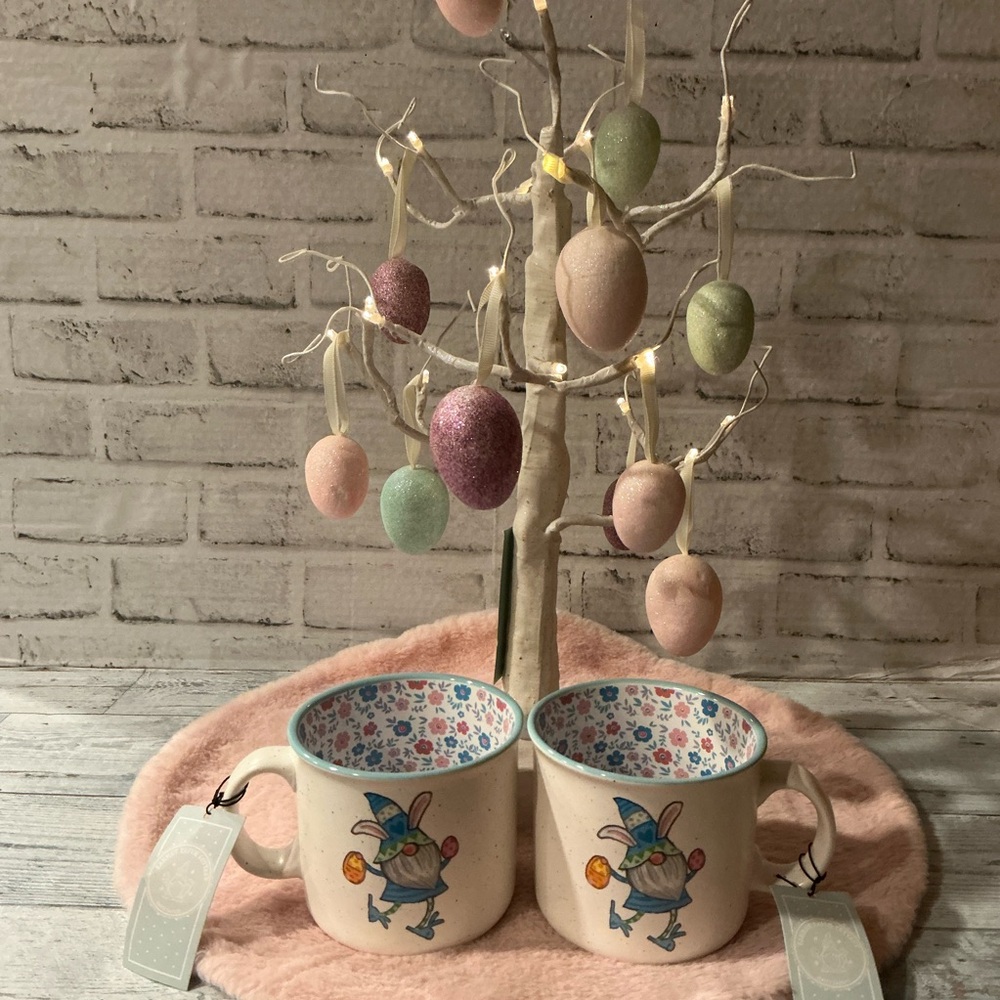 Carrot Patch Cottage Set of 2 Blue Easter Gnome Mug Set